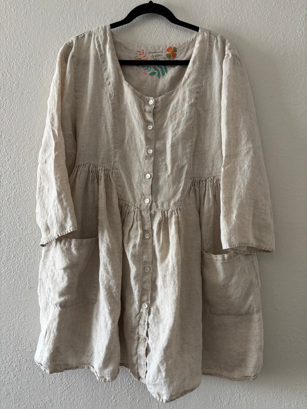 Gudrun Sjoden Linen Top Blouse Womens XL